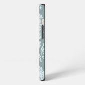 Rococo Damask Art I Duck Egg Blue+Teal iPhone Hoesje (Linkerkant)