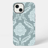 Rococo Damask Art I Duck Egg Blue+Teal iPhone Hoesje (Achterkant)