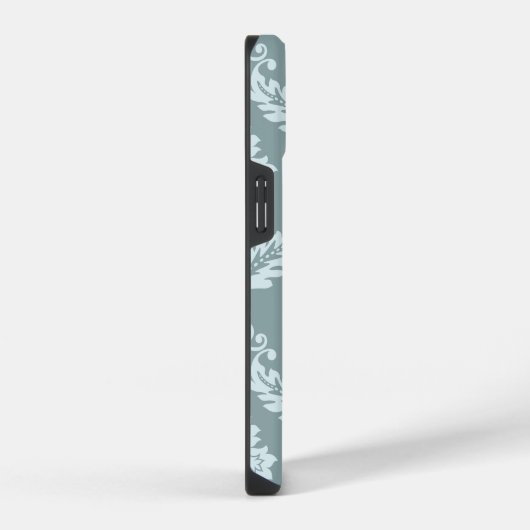 Rococo Damask Art I Duck Egg Blue+Teal iPhone Hoesje (Rechterkant)