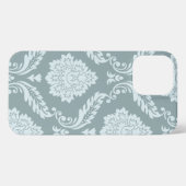 Rococo Damask Art I Duck Egg Blue+Teal iPhone Hoesje (Achterkant horizontaal)