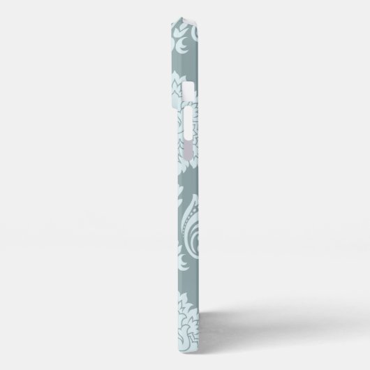 Rococo Damask Art I Duck Egg Blue+Teal iPhone Hoesje (Linkerkant)