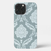 Rococo Damask Art I Duck Egg Blue+Teal iPhone Hoesje (Achterkant)