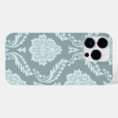 Rococo Damask Art I Duck Egg Blue+Teal iPhone Hoesje (Achterkant horizontaal)