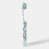 Rococo Damask Art I Duck Egg Blue+Teal iPhone Hoesje (Linkerkant)