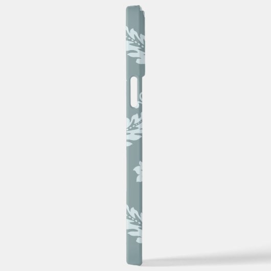 Rococo Damask Art I Duck Egg Blue+Teal iPhone Hoesje (Rechterkant)