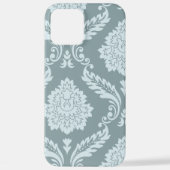 Rococo Damask Art I Duck Egg Blue+Teal iPhone Hoesje (Achterkant)