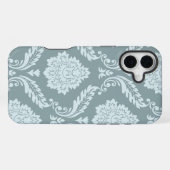 Rococo Damask Art I Duck Egg Blue+Teal iPhone Hoesje (Achterkant horizontaal)