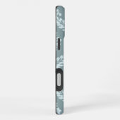 Rococo Damask Art I Duck Egg Blue+Teal iPhone Hoesje (Rechterkant)