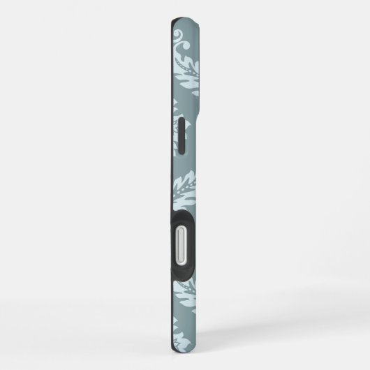 Rococo Damask Art I Duck Egg Blue+Teal iPhone Hoesje (Rechterkant)