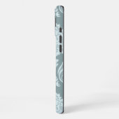 Rococo Damask Art I Duck Egg Blue+Teal iPhone Hoesje (Linkerkant)