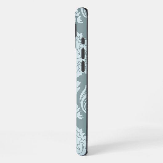 Rococo Damask Art I Duck Egg Blue+Teal iPhone Hoesje (Linkerkant)