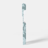 Rococo Damask Art I Duck Egg Blue+Teal iPhone Hoesje (Linkerkant)