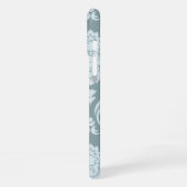 Rococo Damask Art I Duck Egg Blue+Teal iPhone Hoesje (Linkerkant)