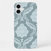 Rococo Damask Art I Duck Egg Blue+Teal iPhone Hoesje (Achterkant)