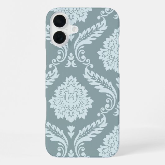 Rococo Damask Art I Duck Egg Blue+Teal iPhone Hoesje (Achterkant)
