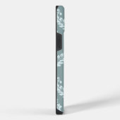 Rococo Damask Art I Duck Egg Blue+Teal iPhone Hoesje (Rechterkant)