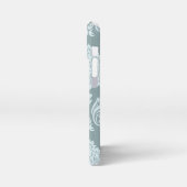 Rococo Damask Art I Duck Egg Blue+Teal iPhone Hoesje (Linkerkant)