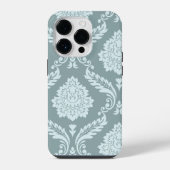 Rococo Damask Art I Duck Egg Blue+Teal iPhone Hoesje (Achterkant)