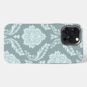 Rococo Damask Art I Duck Egg Blue+Teal iPhone Hoesje (Achterkant horizontaal)