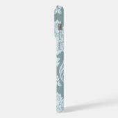 Rococo Damask Art I Duck Egg Blue+Teal iPhone Hoesje (Linkerkant)
