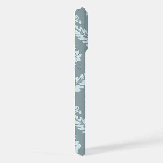 Rococo Damask Art I Duck Egg Blue+Teal iPhone Hoesje (Rechterkant)