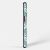 Rococo Damask Art I Duck Egg Blue+Teal iPhone Hoesje (Rechterkant)