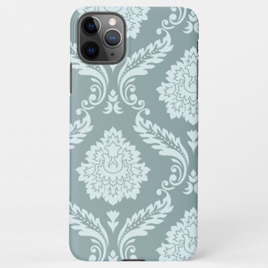 Rococo Damask Art I Duck Egg Blue+Teal iPhone Hoesje (Achterkant)