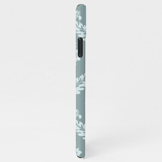 Rococo Damask Art I Duck Egg Blue+Teal iPhone Hoesje (Rechterkant)