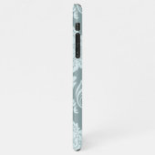 Rococo Damask Art I Duck Egg Blue+Teal iPhone Hoesje (Linkerkant)