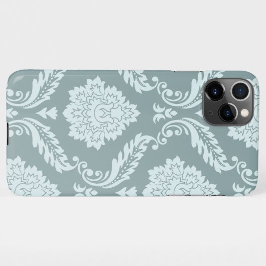 Rococo Damask Art I Duck Egg Blue+Teal iPhone Hoesje (Achterkant horizontaal)