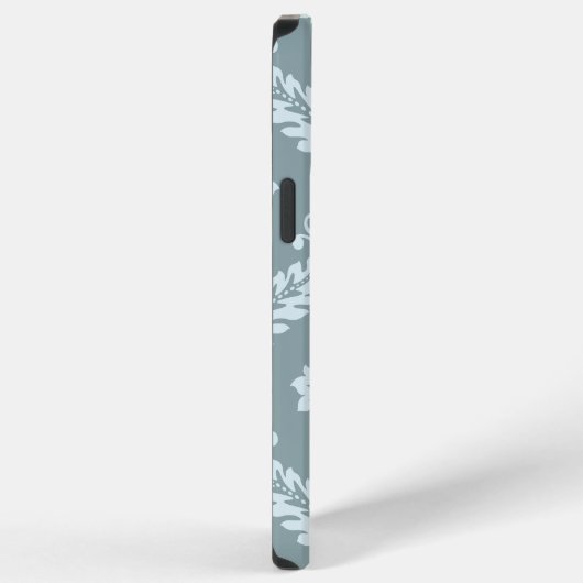Rococo Damask Art I Duck Egg Blue+Teal iPhone Hoesje (Rechterkant)