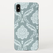 Rococo Damask Art I Duck Egg Blue+Teal iPhone Hoesje (Achterkant)