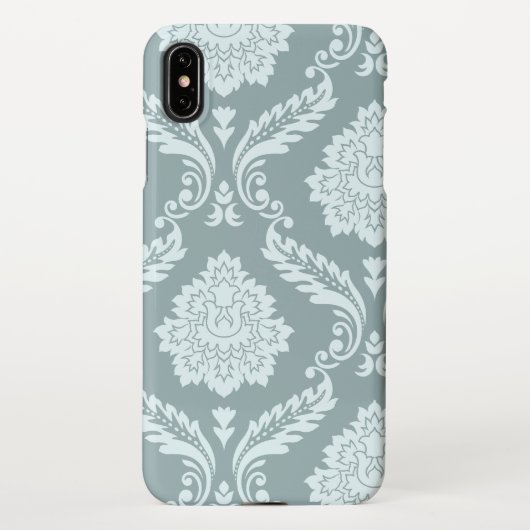 Rococo Damask Art I Duck Egg Blue+Teal iPhone Hoesje (Achterkant)