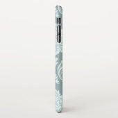 Rococo Damask Art I Duck Egg Blue+Teal iPhone Hoesje (Linkerkant)