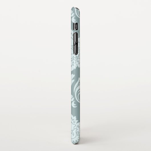 Rococo Damask Art I Duck Egg Blue+Teal iPhone Hoesje (Linkerkant)