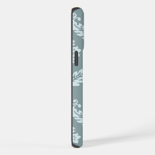 Rococo Damask Art I Duck Egg Blue+Teal iPhone Hoesje (Rechterkant)