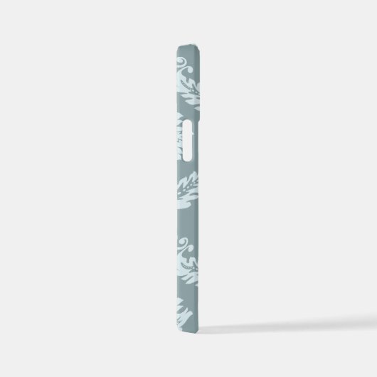Rococo Damask Art I Duck Egg Blue+Teal iPhone Hoesje (Rechterkant)