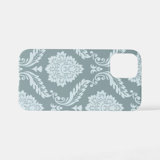 Rococo Damask Art I Duck Egg Blue+Teal iPhone Hoesje (Achterkant horizontaal)