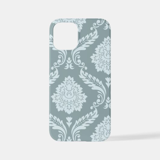 Rococo Damask Art I Duck Egg Blue+Teal iPhone Hoesje (Achterkant)