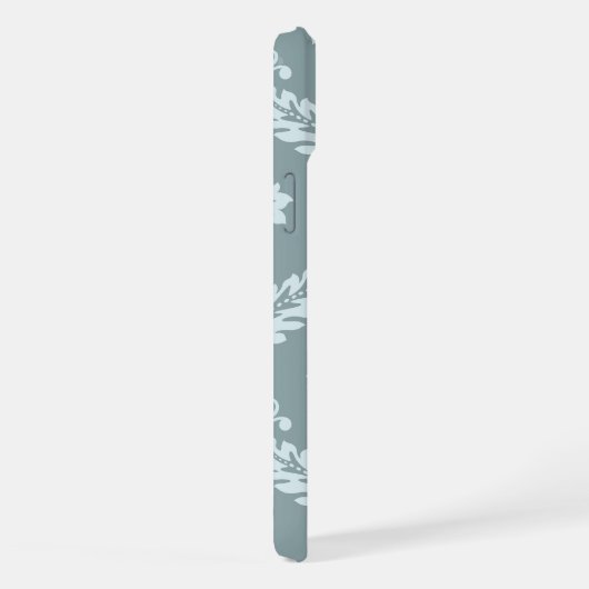 Rococo Damask Art I Duck Egg Blue+Teal iPhone Hoesje (Rechterkant)