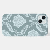 Rococo Damask Art I Duck Egg Blue+Teal iPhone Hoesje (Achterkant horizontaal)