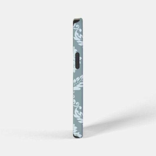 Rococo Damask Art I Duck Egg Blue+Teal iPhone Hoesje (Rechterkant)