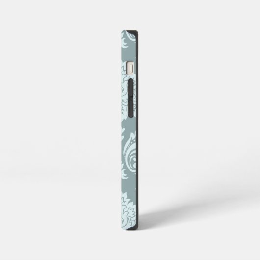 Rococo Damask Art I Duck Egg Blue+Teal iPhone Hoesje (Linkerkant)