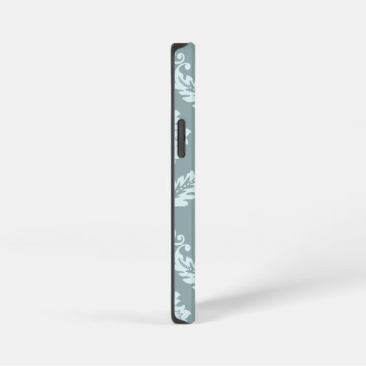 Rococo Damask Art I Duck Egg Blue+Teal iPhone Hoesje (Rechterkant)