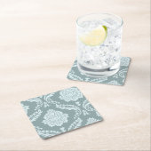 Rococo Damask Art I Duck Egg Blue+Teal Kartonnen Onderzetters (Insitu)