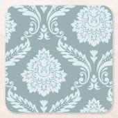 Rococo Damask Art I Duck Egg Blue+Teal Kartonnen Onderzetters (Voorkant)
