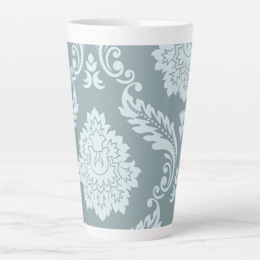 Rococo Damask Art I Duck Egg Blue+Teal Latte Mok (Voorkant)
