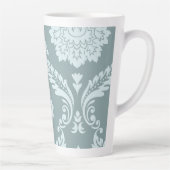 Rococo Damask Art I Duck Egg Blue+Teal Latte Mok (Rechts)