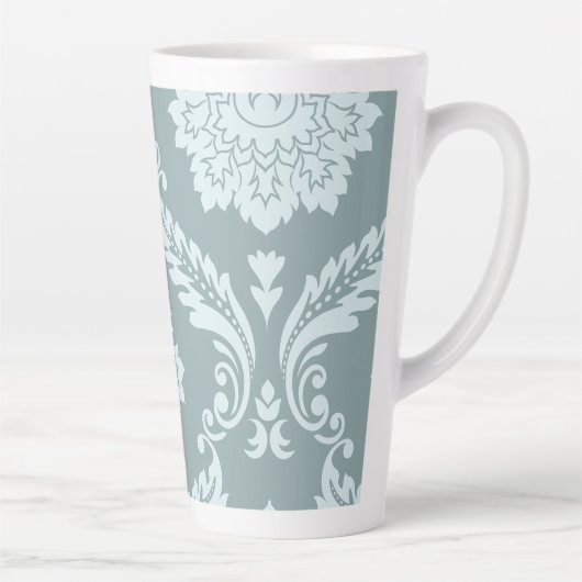 Rococo Damask Art I Duck Egg Blue+Teal Latte Mok (Rechts)