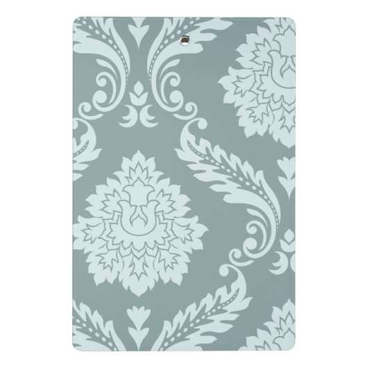 Rococo Damask Art I Duck Egg Blue+Teal Mini Klembord (Achterkant)